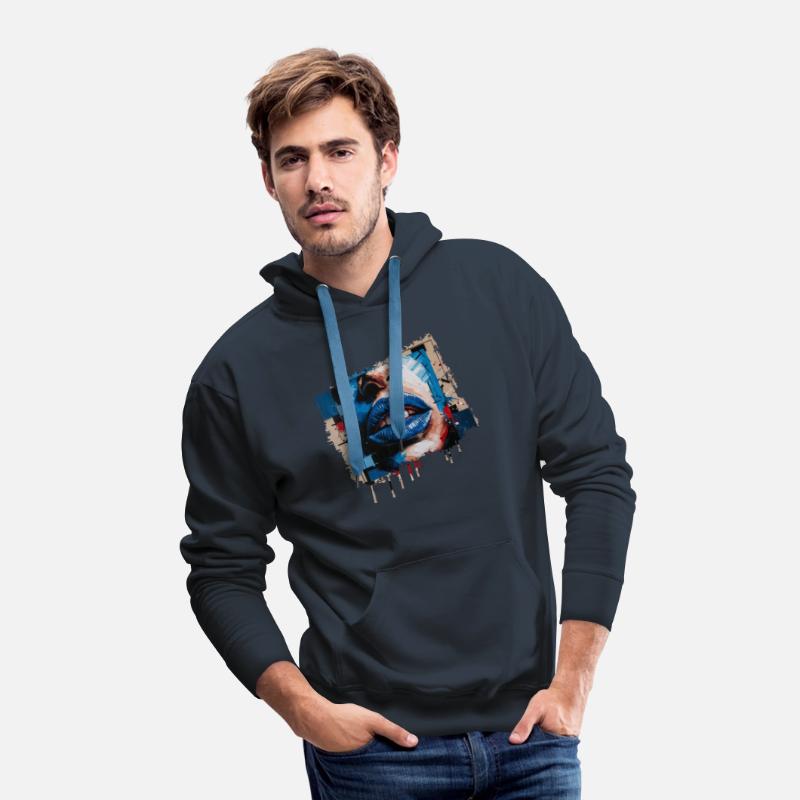 Abstract lips painted with a colorful brush