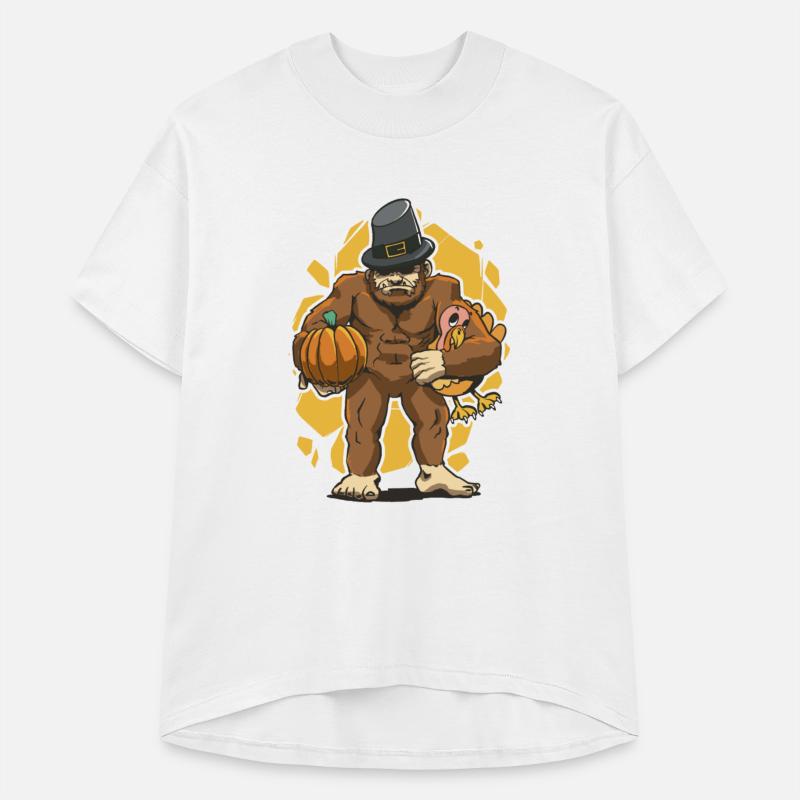 Bigfoot Pilgrim Turkey Pumpkin Thanksgiving Day