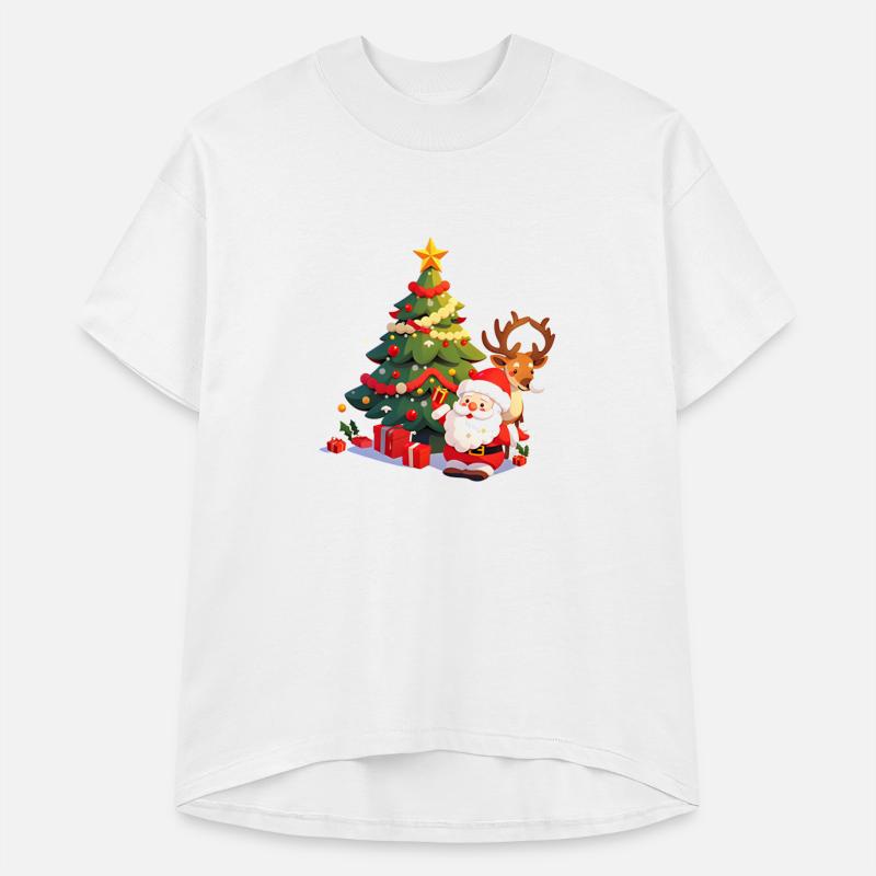Christmas Tree Santa Claus And Reindeer