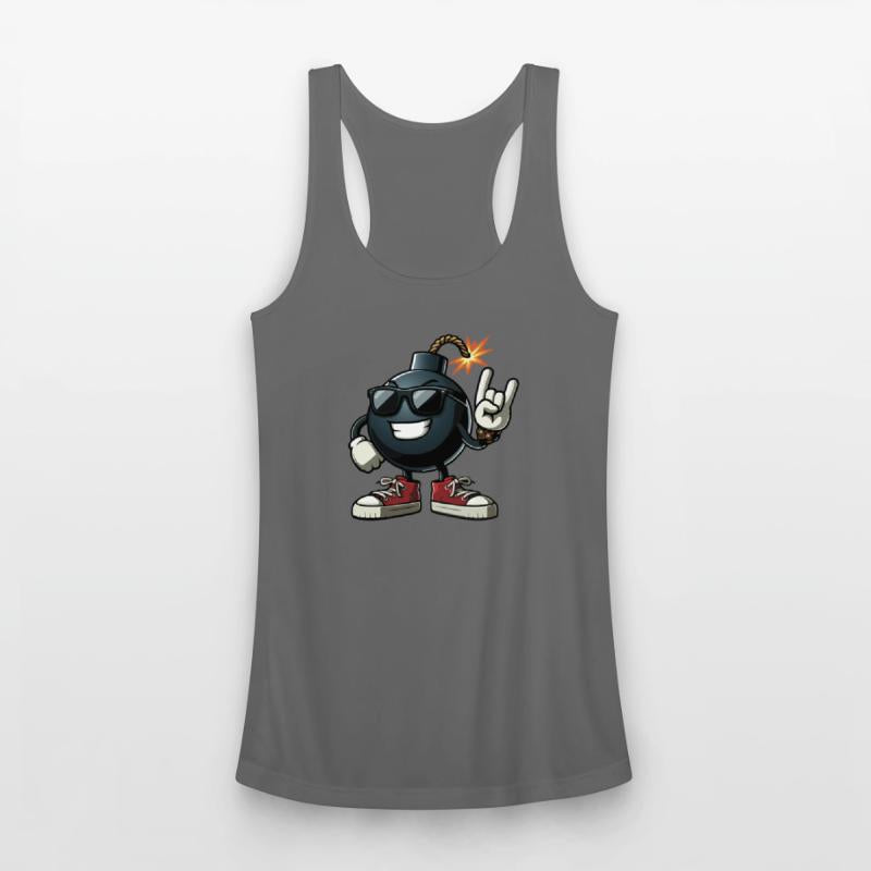 cool bomb, sunglasses, red sneakers, Rock Sign