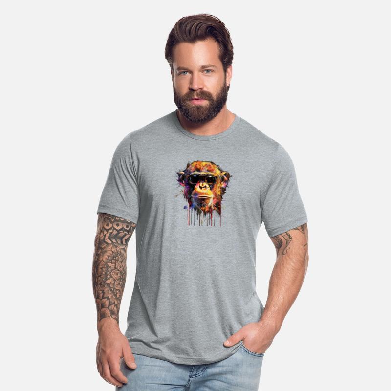 Cool Sunglasses Monkey Covered In Rainbow Paint