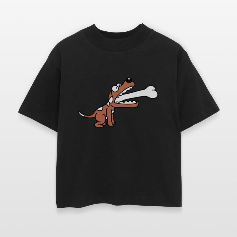 Dog Greedy Hungry Eats Too Big Bone Swallowed Fun