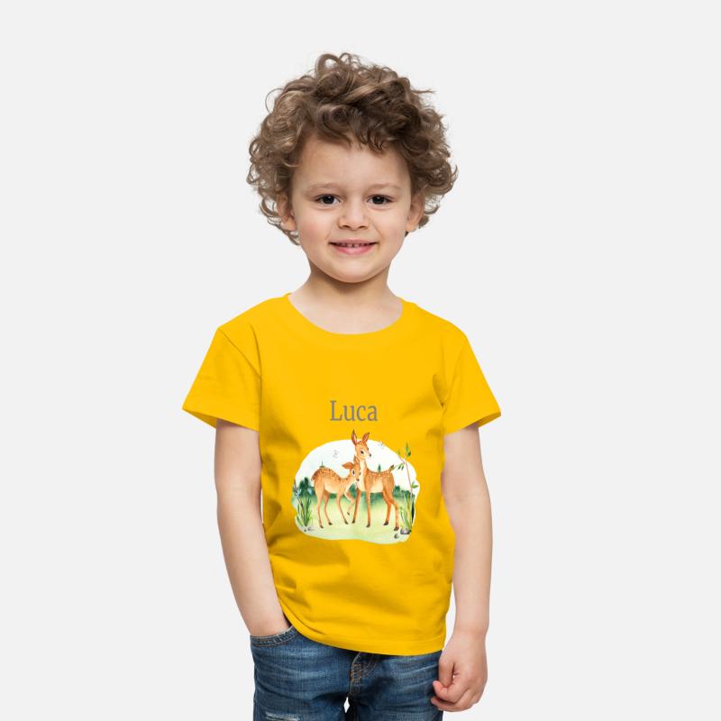 Forest Animal Deer Flowers Name Luca