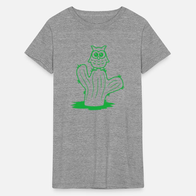 Funny Cactus Owl Sits Cactus Night Bird Cute Sweet