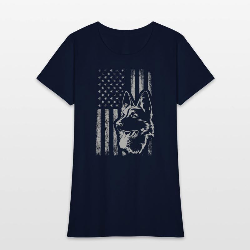 Patriotic German Shepherd American Flag Dog