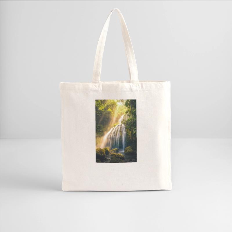 Sunlit Cascade in Rainforest