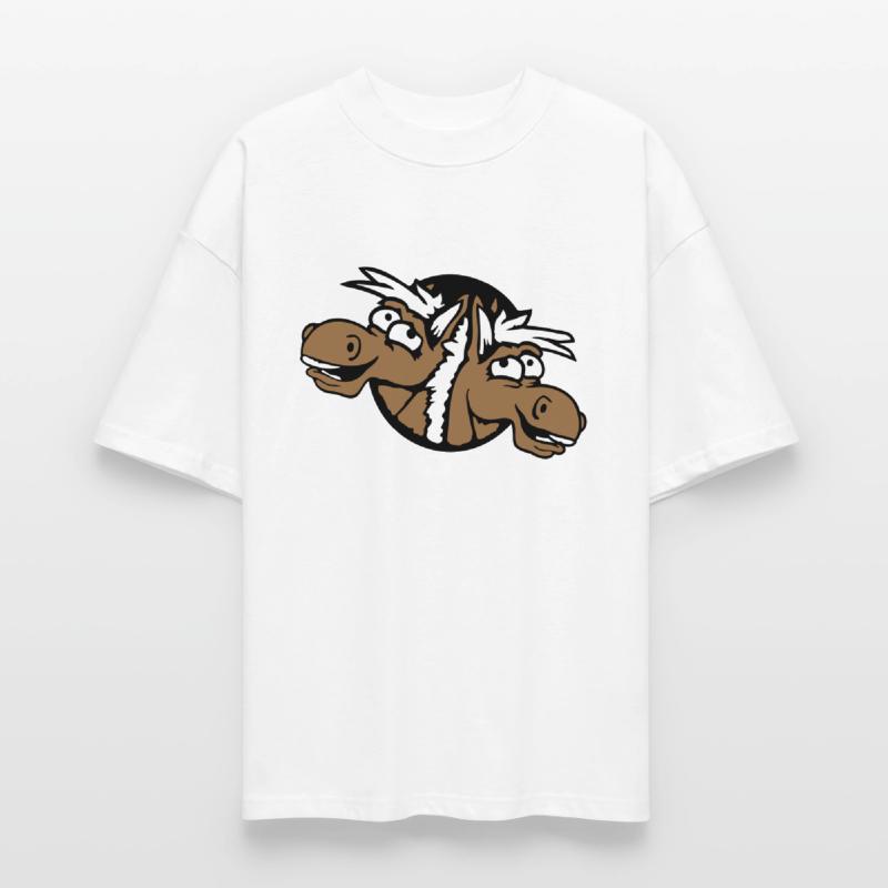 2 horses team laughter funny hole crazy friend fun