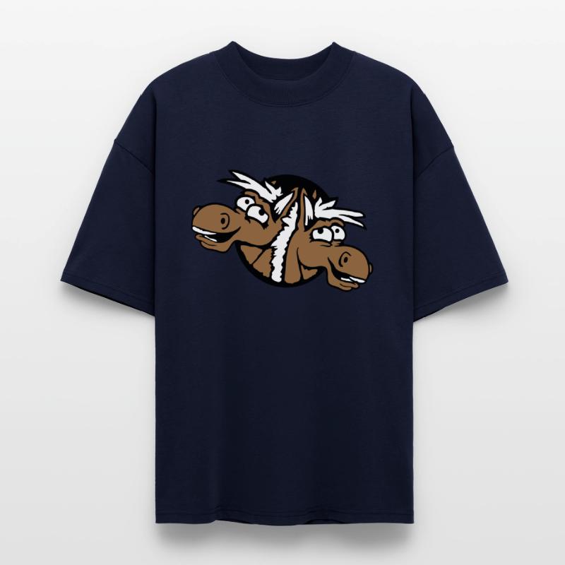 2 horses team laughter funny hole crazy friend fun