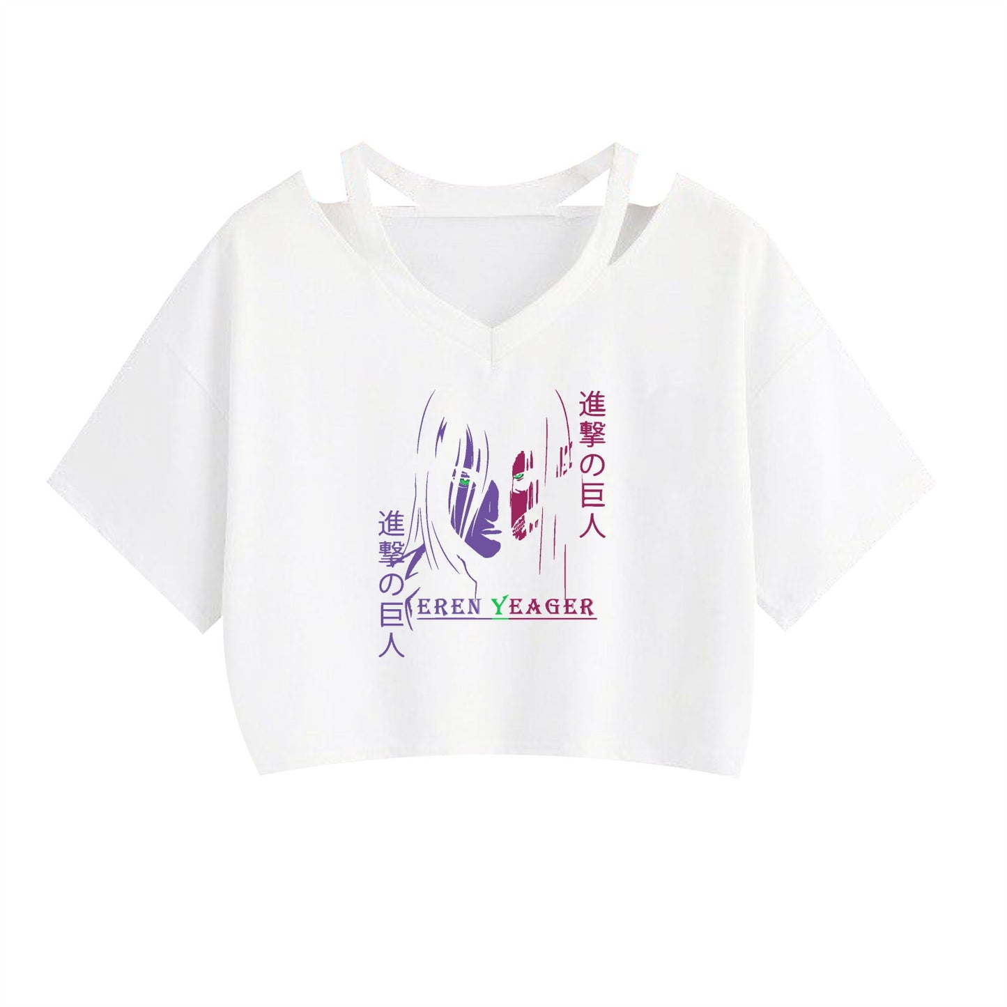 Anime Attack on Titan Printed Women's Strapless Crop Top Hoodie