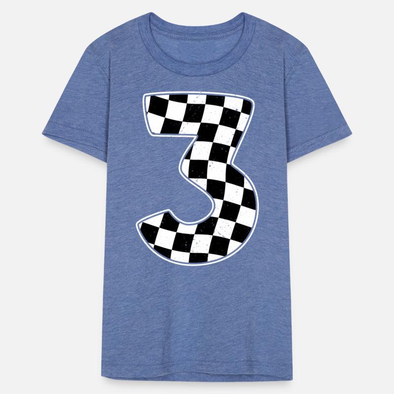 3rd Birthday Checkered Number 3 Car Racing Flag