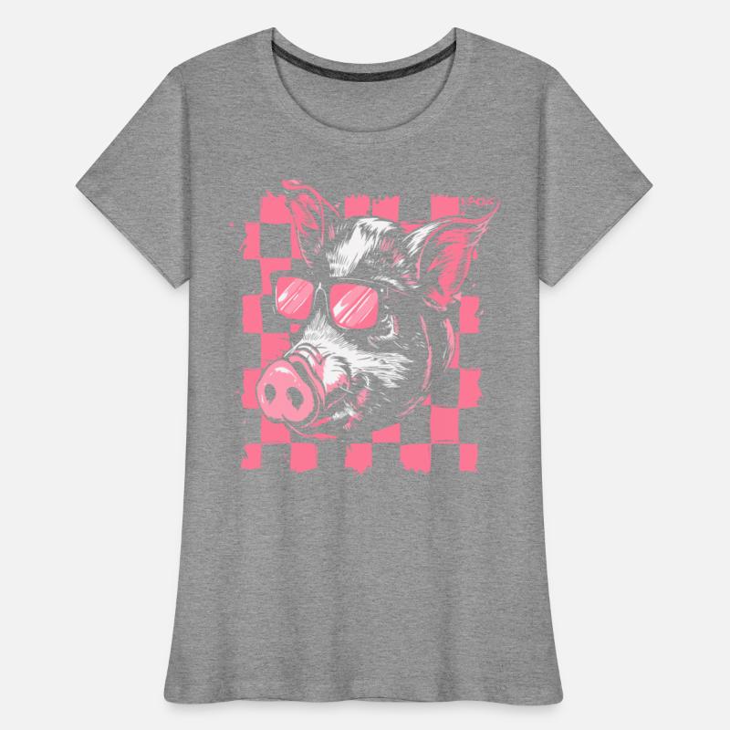 4544 cool checker racing flag pig