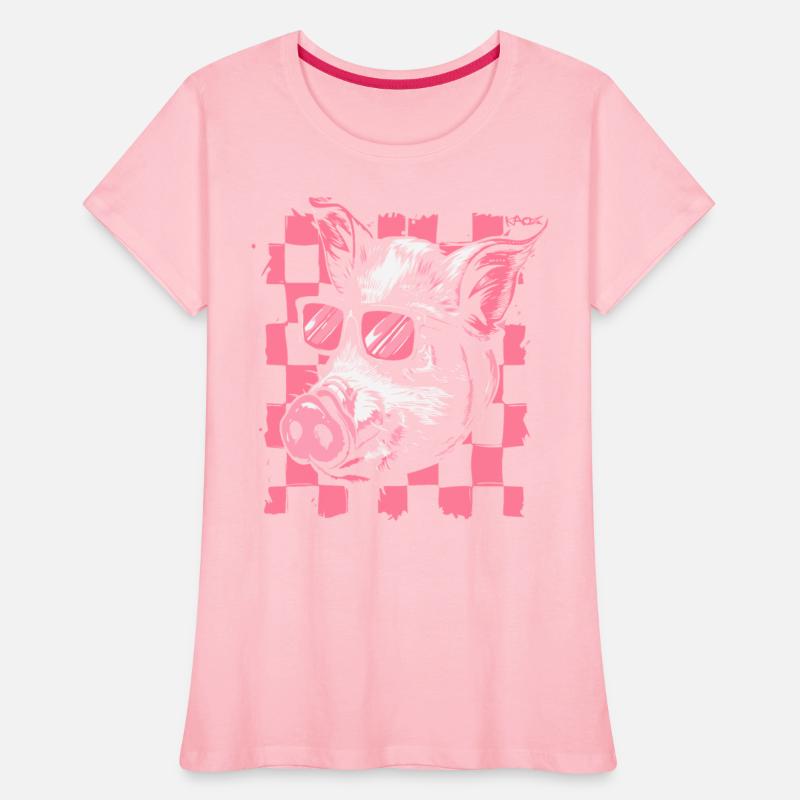 4544 cool checker racing flag pig