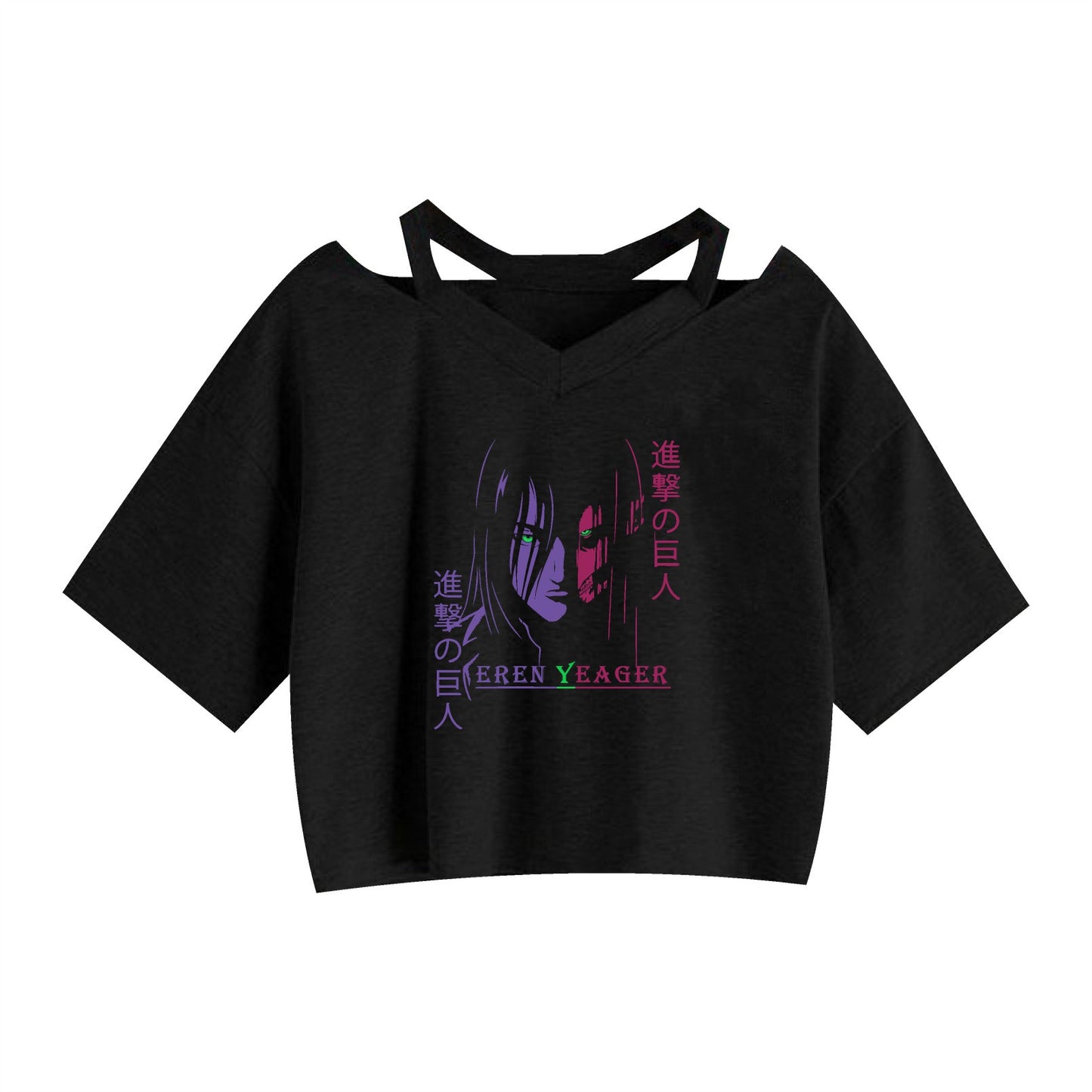 Anime Attack on Titan Printed Women's Strapless Crop Top Hoodie