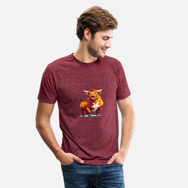 A Cartoonish Bull in a Playful Pose