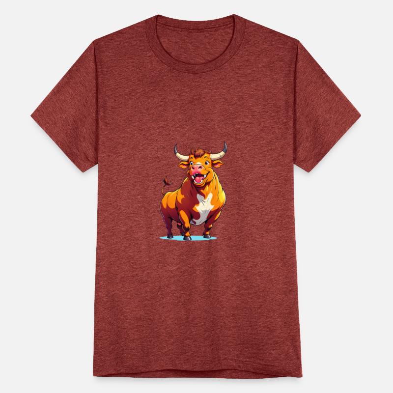 A Cartoonish Bull in a Playful Pose