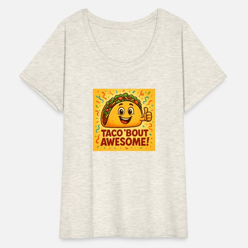 A cheerful taco with big eyes and a wide smile