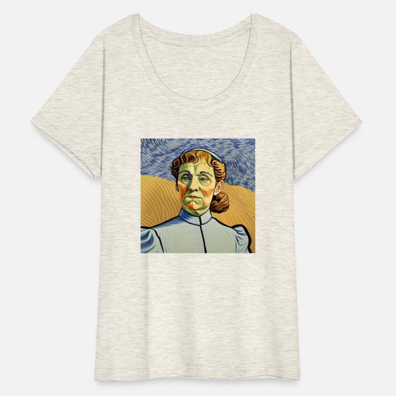 A woman in a blue dress