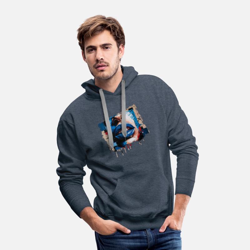 Abstract lips painted with a colorful brush