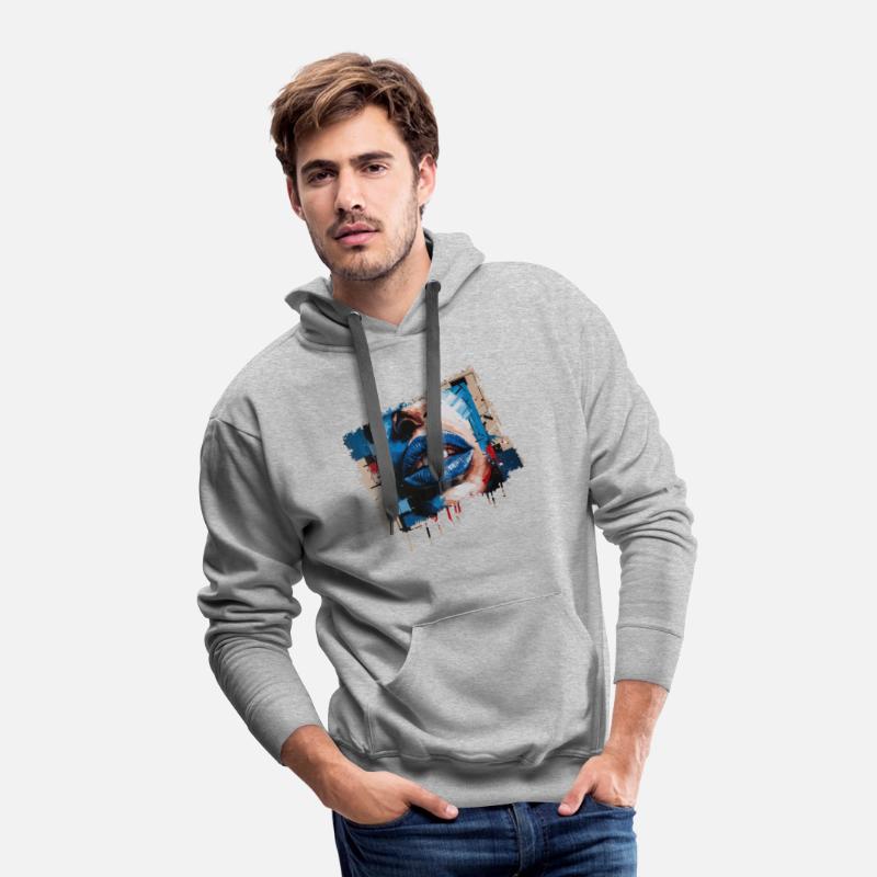 Abstract lips painted with a colorful brush