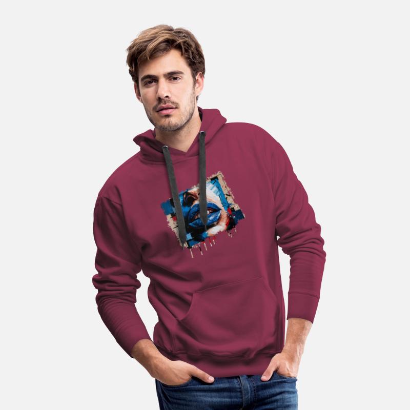 Abstract lips painted with a colorful brush