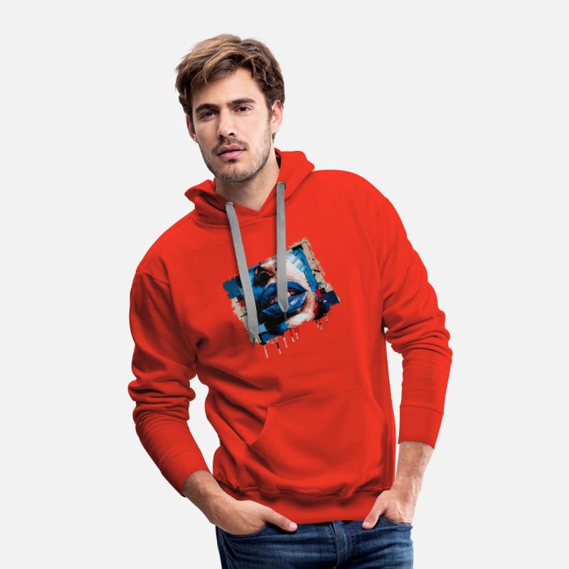 Abstract lips painted with a colorful brush