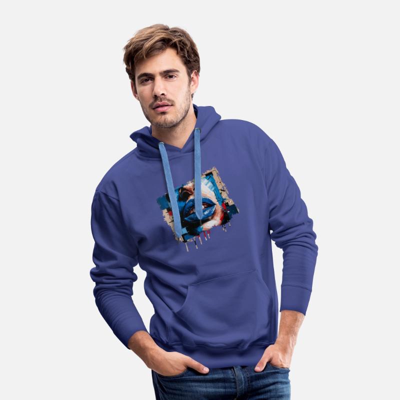 Abstract lips painted with a colorful brush