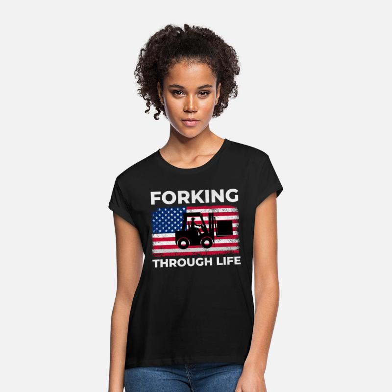 American Flag Forklift Operator Patriotic