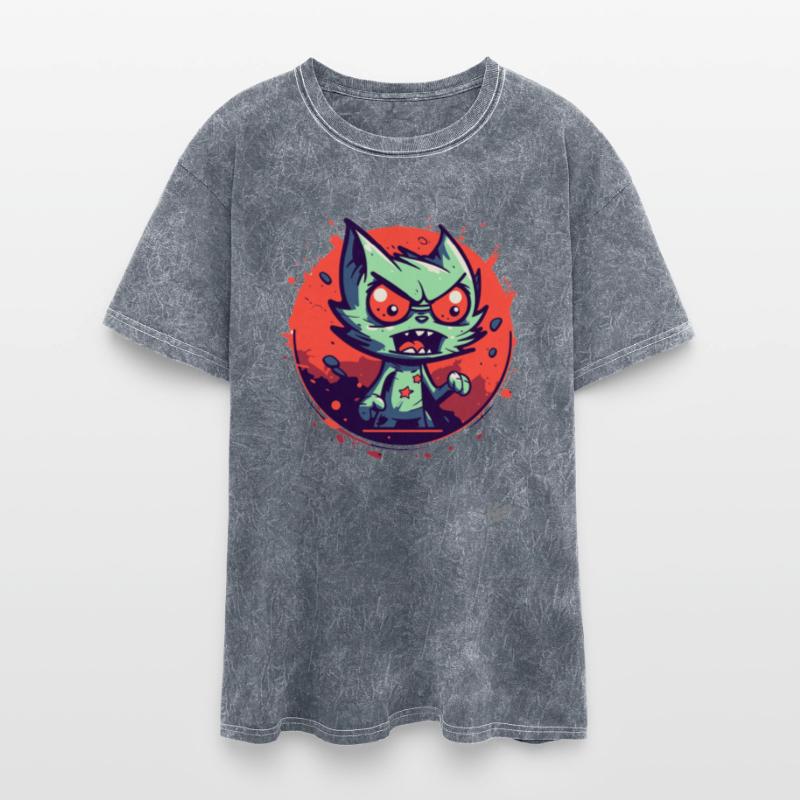 Angry Green Cat with Red Stars