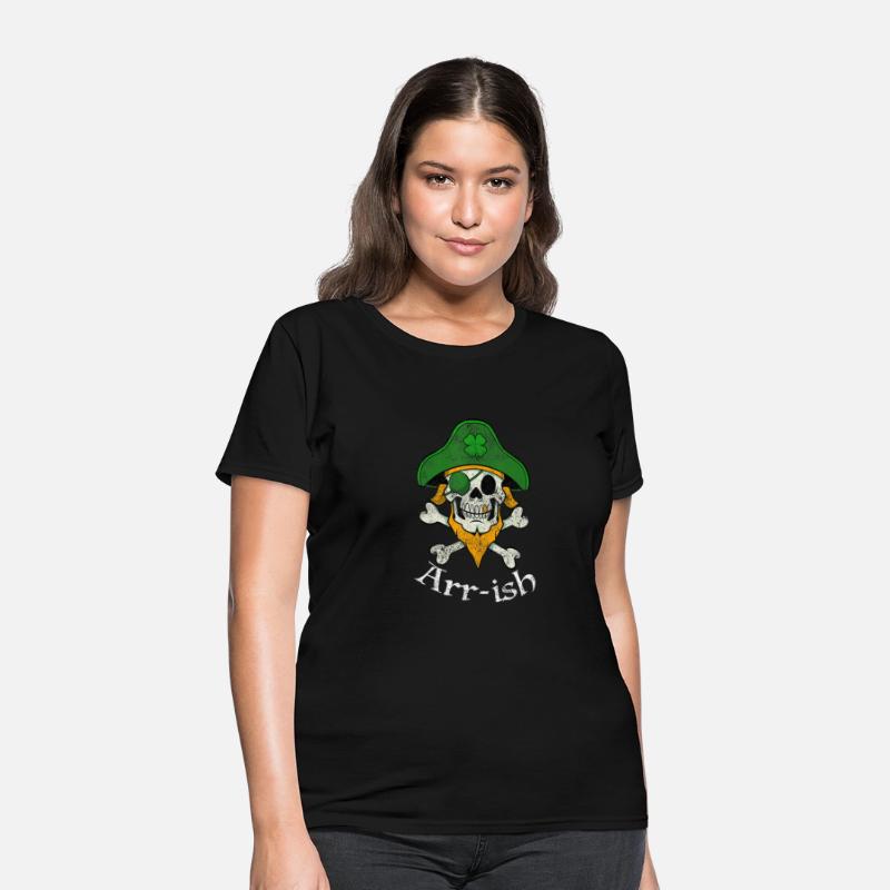 ARRish Funny Irish Pirate Clover Skull Cool St Pat