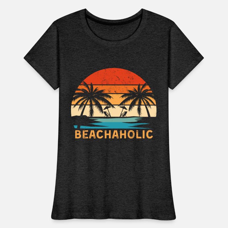 Beachaholic Beach Lover Retro Sunset Palm Trees