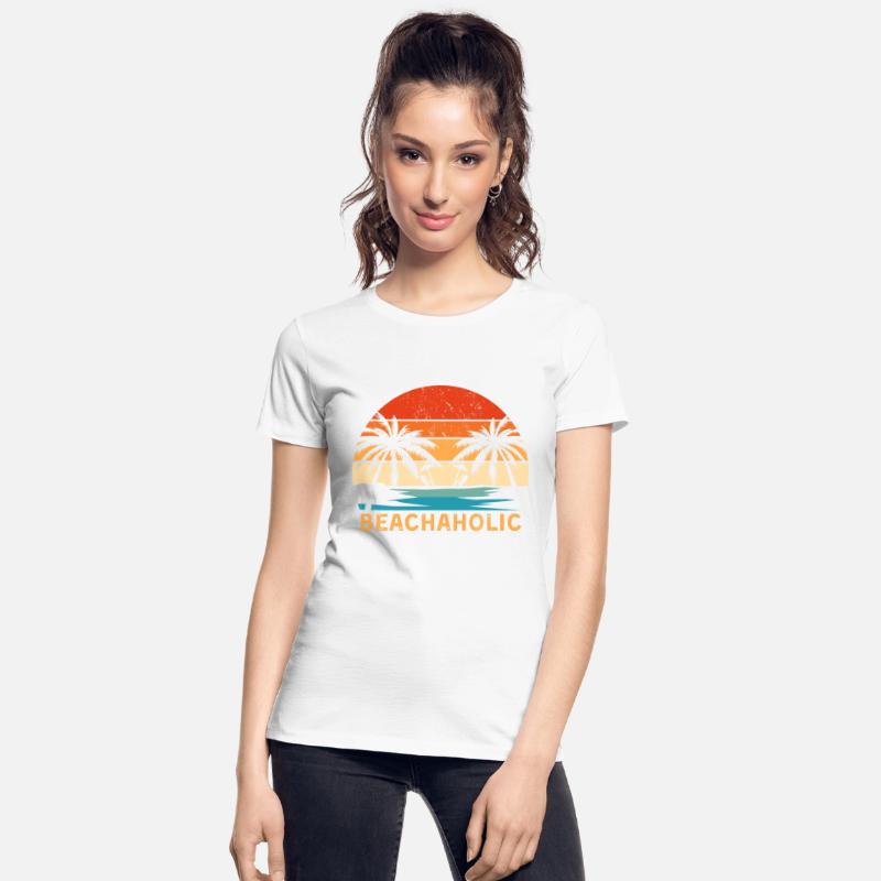 Beachaholic Beach Lover Retro Sunset Palm Trees