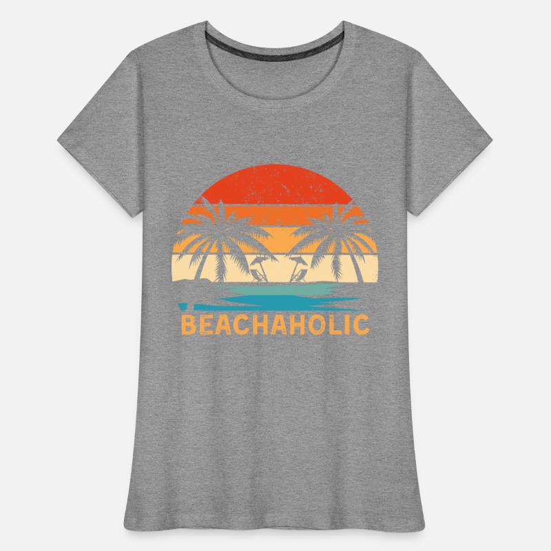 Beachaholic Beach Lover Retro Sunset Palm Trees