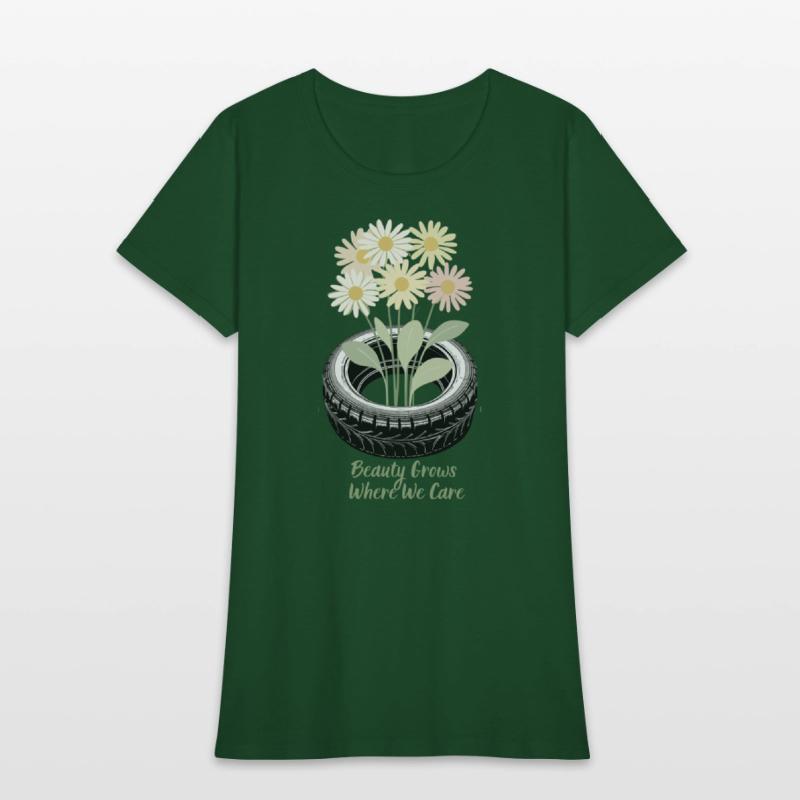 Beauty Grows from Care Recycled Tire Floral Eco