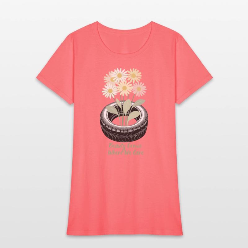 Beauty Grows from Care Recycled Tire Floral Eco