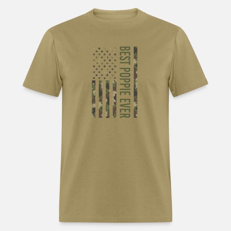 Best Poppie Ever Camo American Flag For Father'S