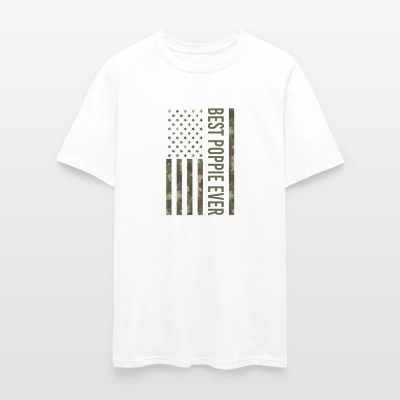 Best Poppie Ever Camo American Flag For Father'S