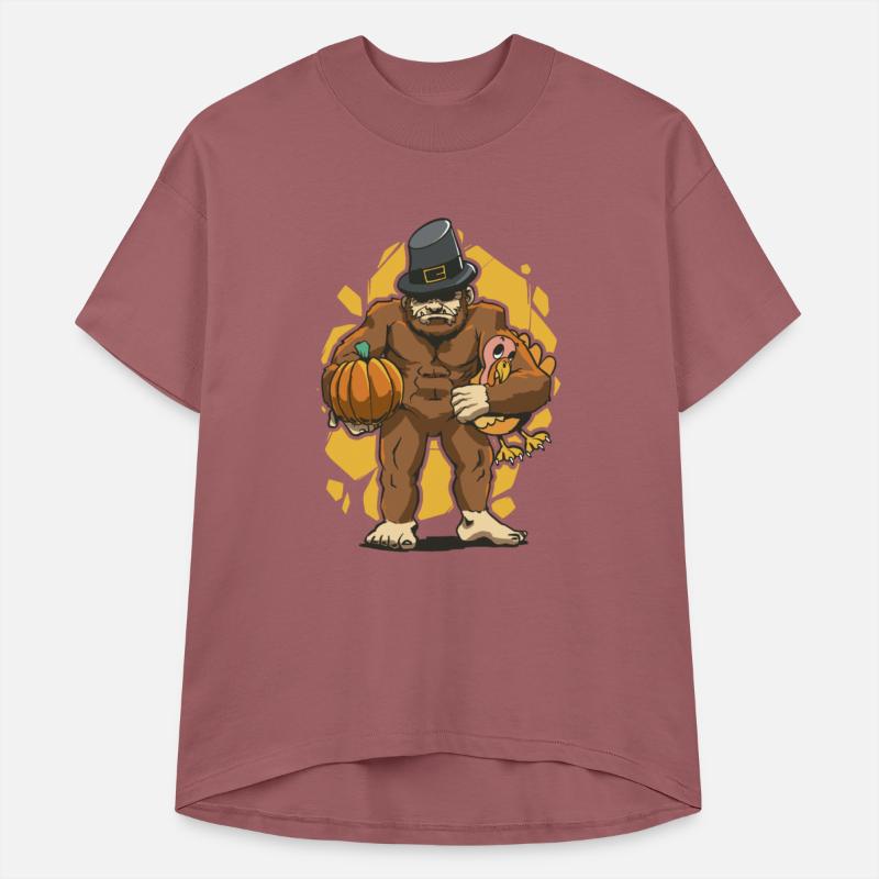 Bigfoot Pilgrim Turkey Pumpkin Thanksgiving Day
