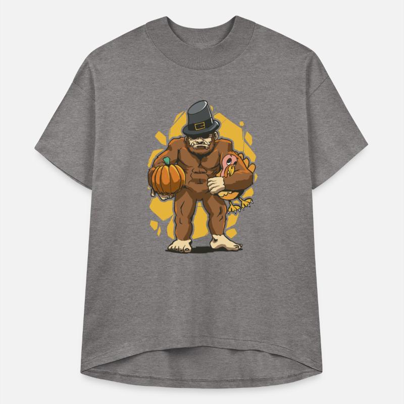 Bigfoot Pilgrim Turkey Pumpkin Thanksgiving Day