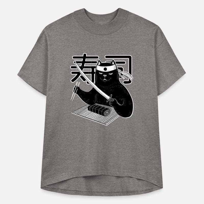 Black Cat Chef Sushi Funny Food Cute Pet Samurai