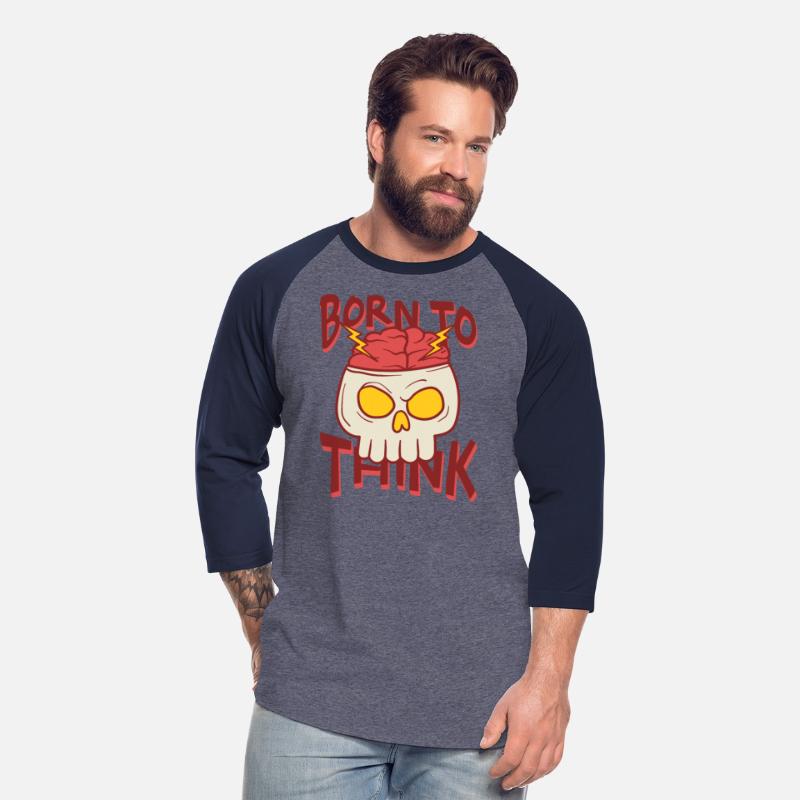 Born to Think Skull Illustration T Shirt Template