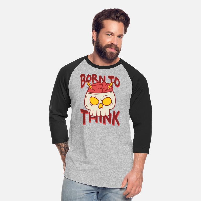 Born to Think Skull Illustration T Shirt Template