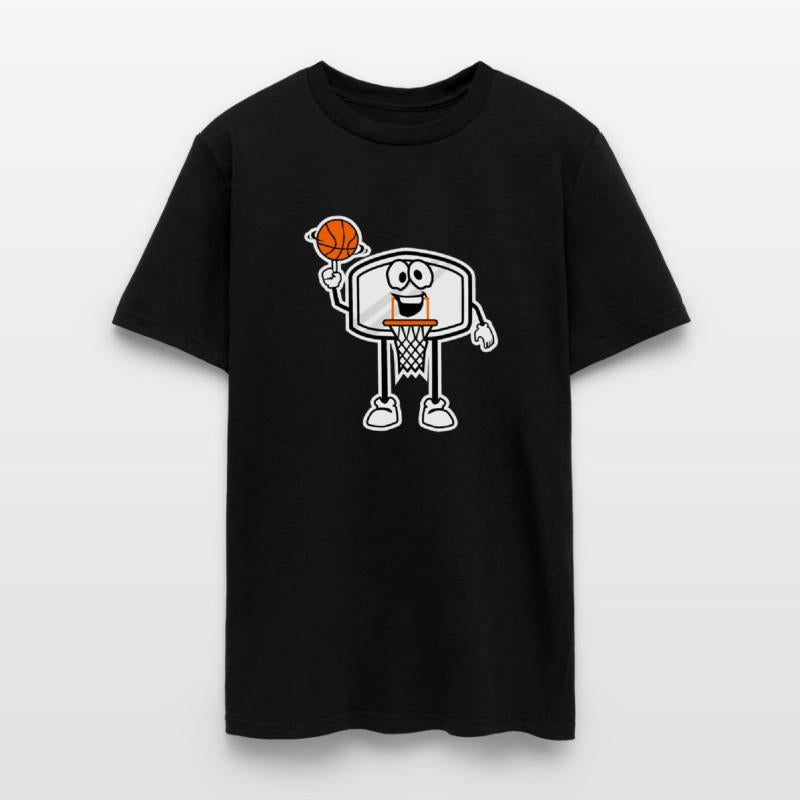 Bucket Rim Basketball Character Illustration