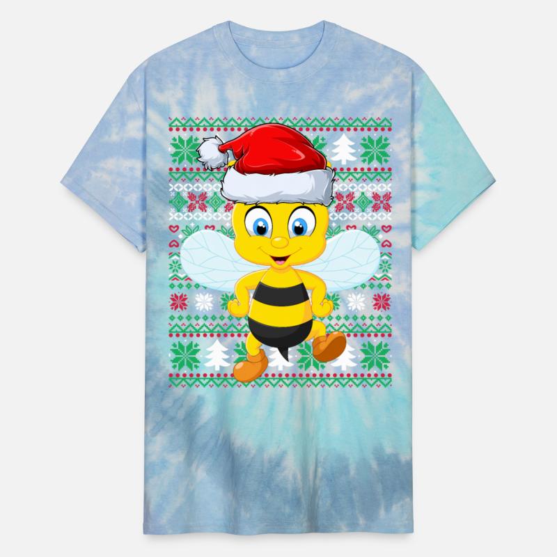 Bumble Bee Santa Hat Sweater Style Ugly Christmas