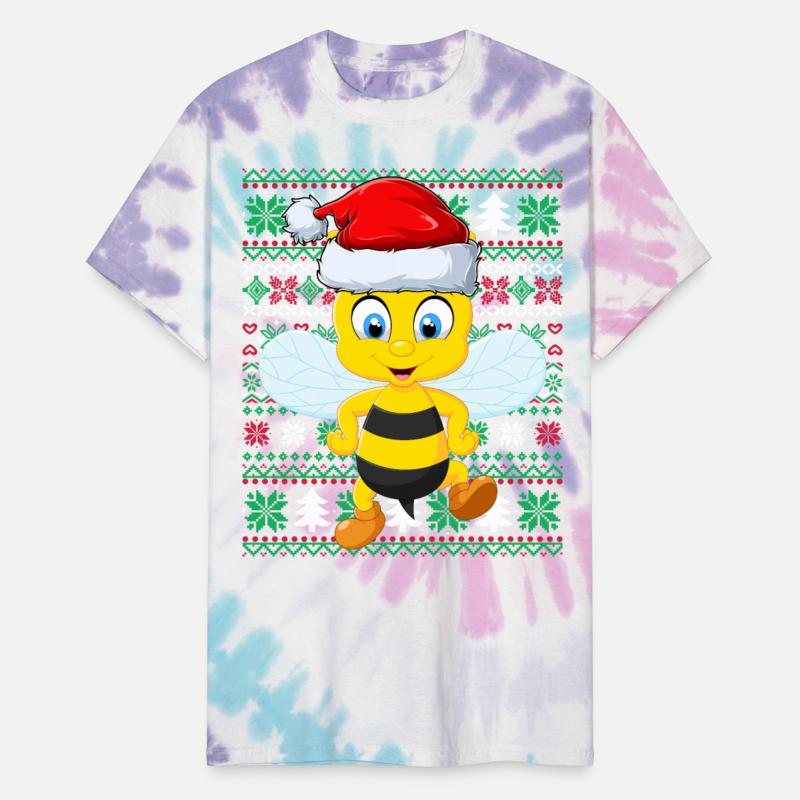 Bumble Bee Santa Hat Sweater Style Ugly Christmas