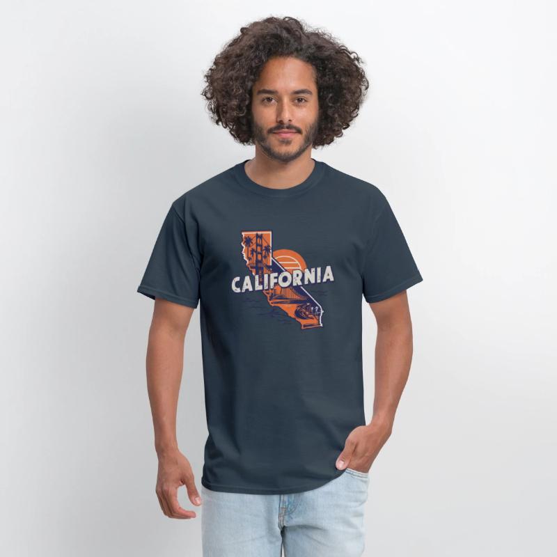 California State Iconic Symbols Retro Vintage