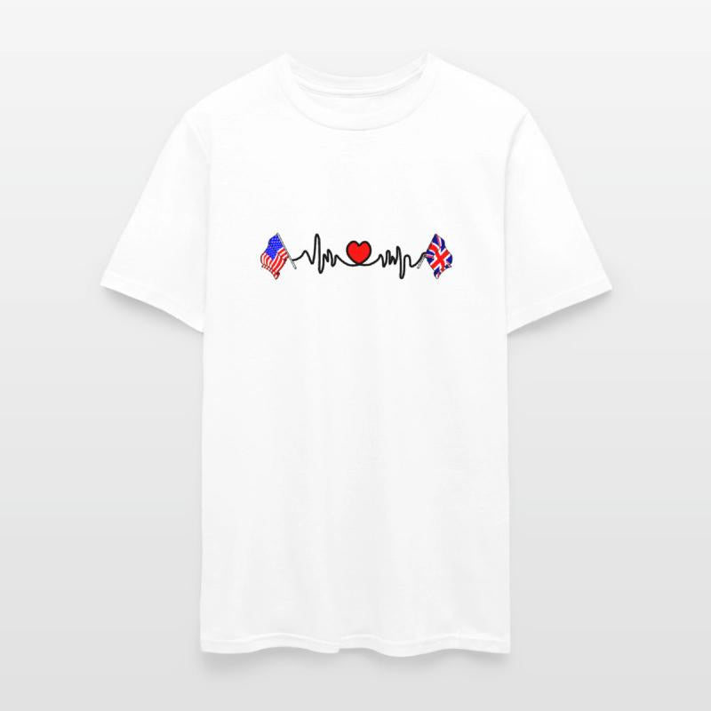Cardio heart USA and flag England