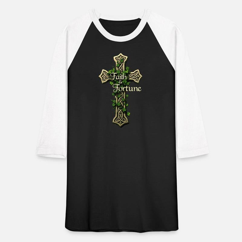 Celtic Cross Faith & Fortune Shamrock Design