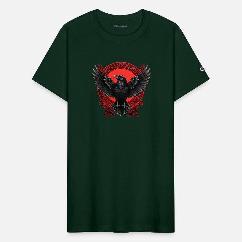 Celtic Raven T-Shirt – Bold Norse Bird Art