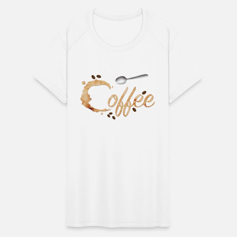 Coffee stain typography with coffee beans and spoo