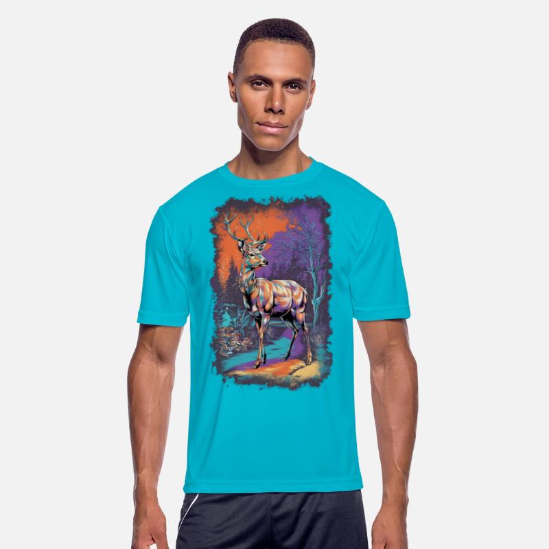 Colorful deer in the forest